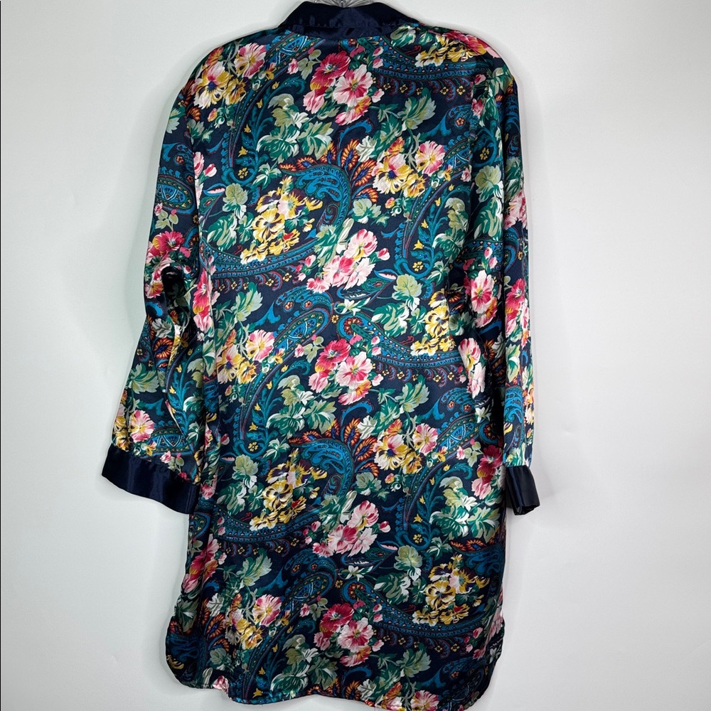 Vintage Victoria's Secret Gold Label Satin Floral Nightshirt Size Large - Picture 4 of 8